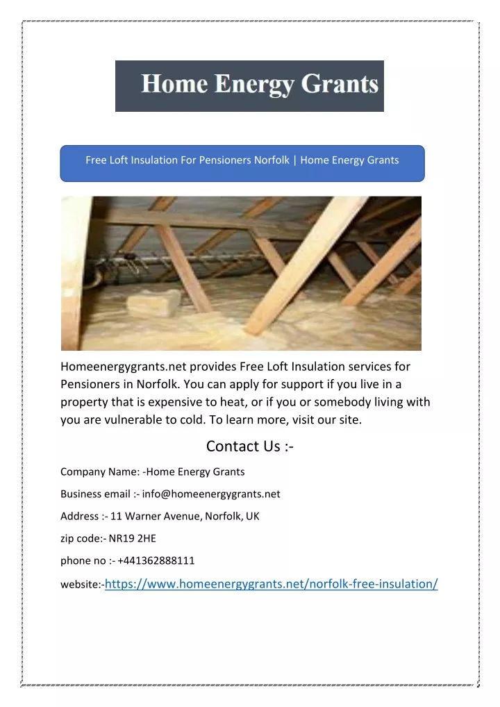 PPT Free Loft Insulation For Pensioners Norfolk Home Energy Grants