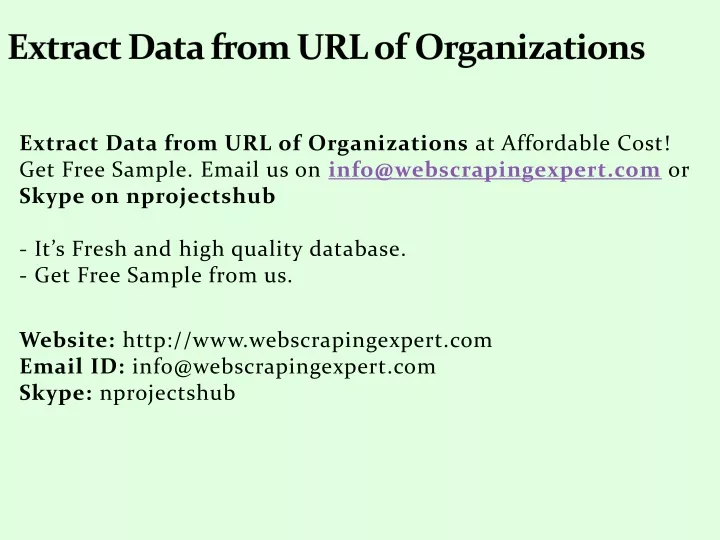 extract data from url of organizations