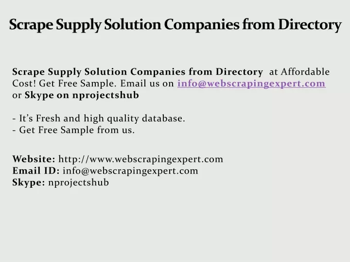 scrape supply solution companies from directory