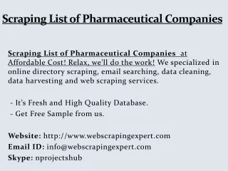 scraping list of pharmaceutical companies