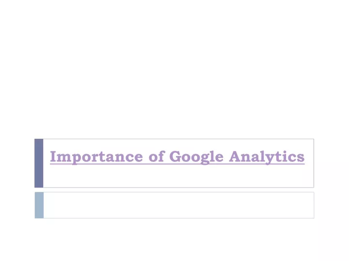 importance of google analytics