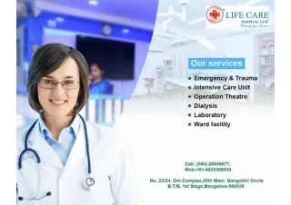 Best Gynecologist and Diagnostic Centres in BTM - Life Care Hospital