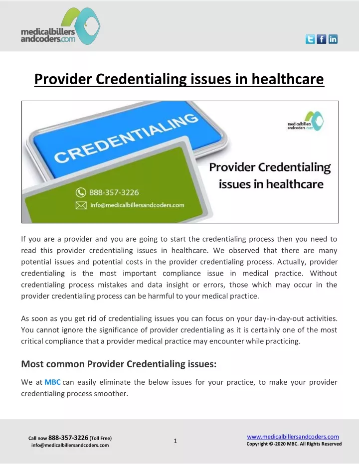 provider credentialing issues in healthcare