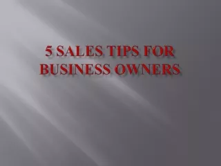 5 Sales Tips for Business Owners