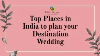 Top places to plan your destination wedding
