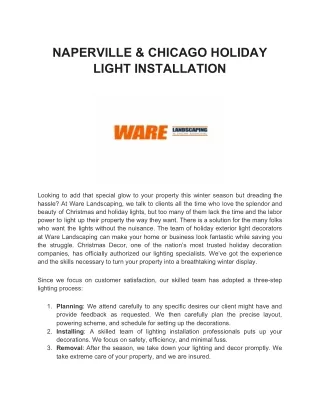 naperville chicago holiday light installation