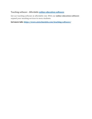 teaching software affordable online education