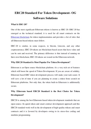 erc20 standard for token development og