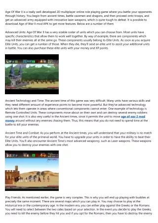 age of war ii is a really well developed