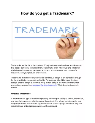How do you get a Trademark?