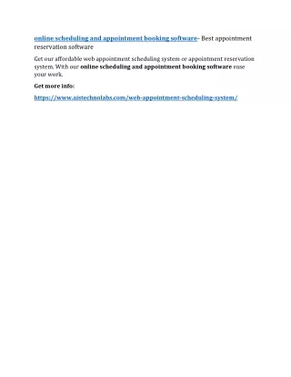 online scheduling and appointment booking