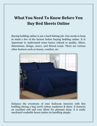 What You Need To Know Before You Buy Bed Sheets Online