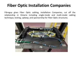 Fiber Optic installation Companies