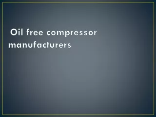 Oil free compressor manufacturers