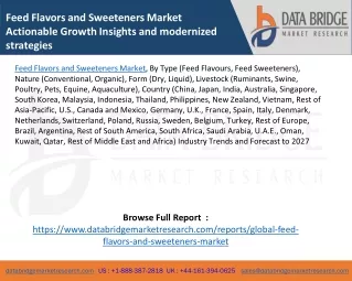 feed flavors and sweeteners market actionable