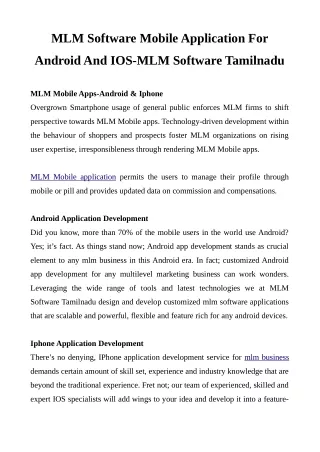 mlm software mobile application for