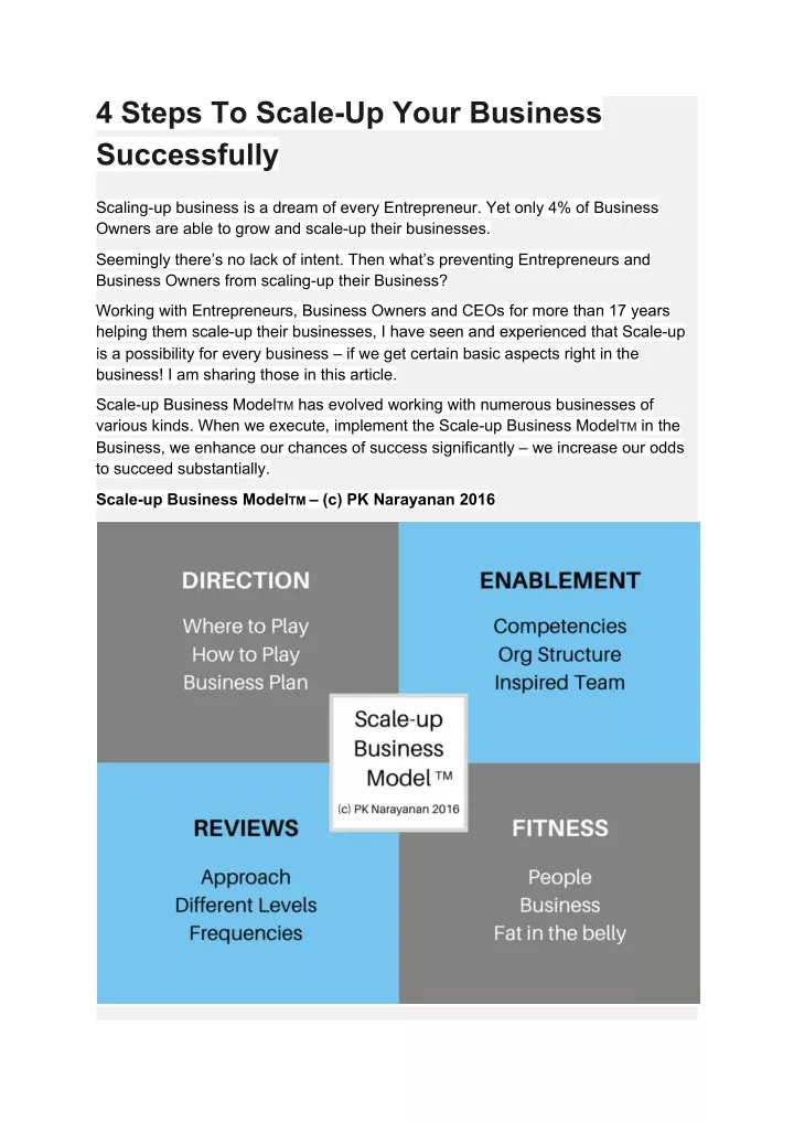 4 steps to scale up your business successfully