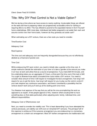 client green pest 15 12 2020 title why diy pest
