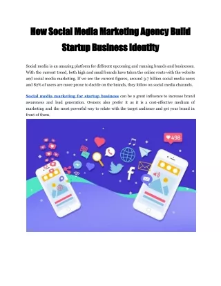 How Social Media Marketing Agency Build Startup Business Identity