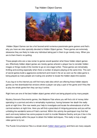 top hidden object games