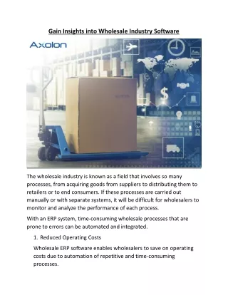 gain insights into wholesale industry software