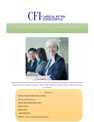 Start Up Loans Bad Credit | Capitalfund-hk.com