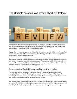 The Ultimate amazon fake review checker Strategy