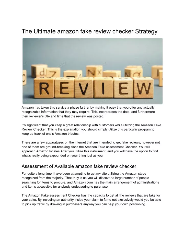 the ultimate amazon fake review checker strategy