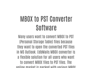 MBOX to PST Converter Software