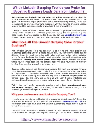 which linkedin scraping tool do you prefer