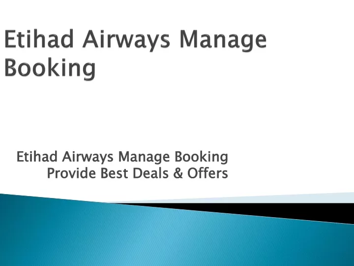 etihad airways manage booking