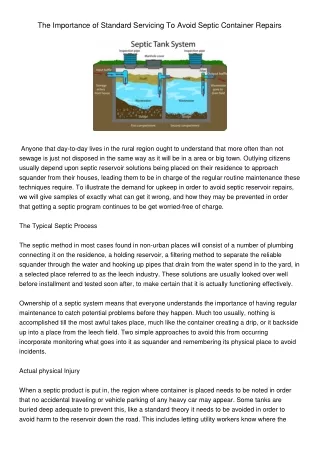 the importance of standard servicing to avoid