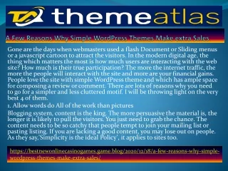 a few reasons why simple wordpress themes make extra sales