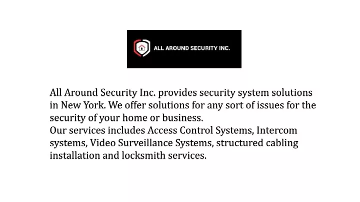 all around security inc provides security system