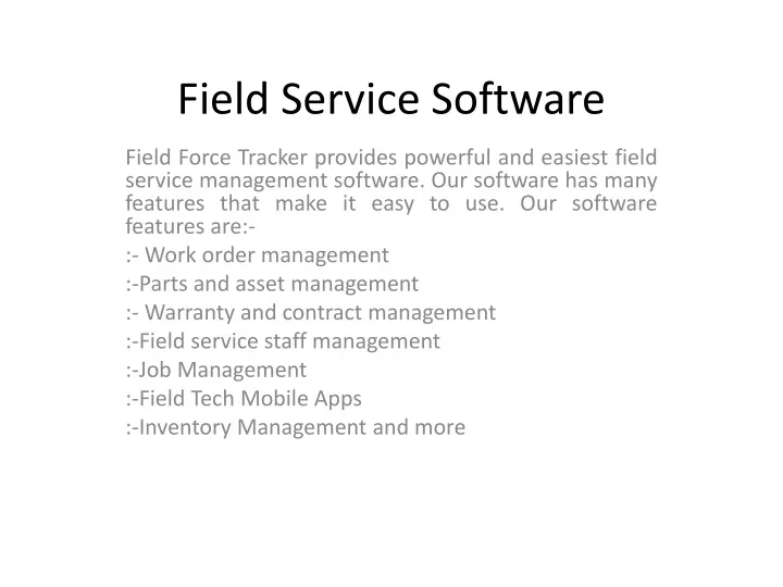 field service software