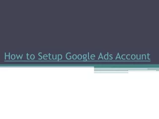 how to setup google ads account