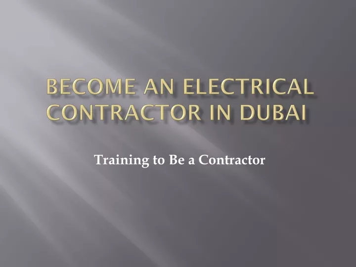 become an electrical contractor in dubai