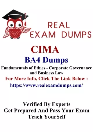 Latest 2021 CIMA BA4 Demo Questions -RealExamDumps