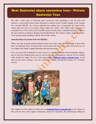 best santorini shore excursion tour private