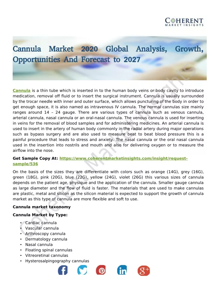 cannula market 2020 global analysis growth