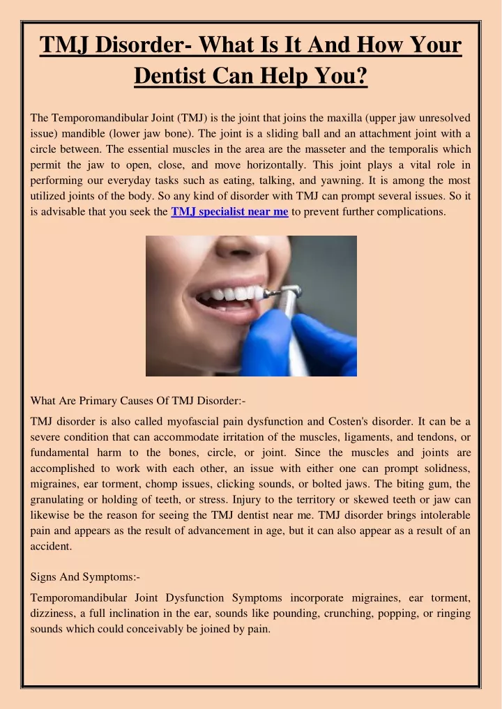 tmj disorder what is it and how your dentist