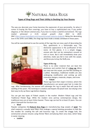 types of shag rugs and their utility in decking