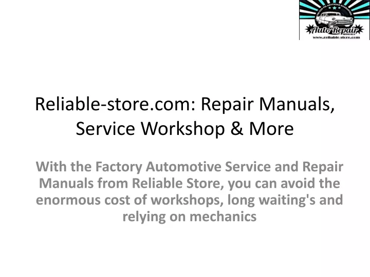 reliable store com repair manuals service workshop more