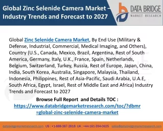 Global Zinc Selenide Camera Market Recent Study Including Growth Factors, Applications, Regional Analysis