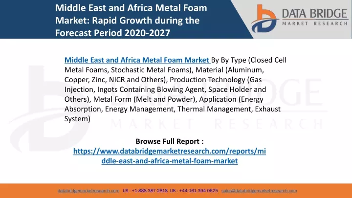 middle east and africa metal foam market rapid