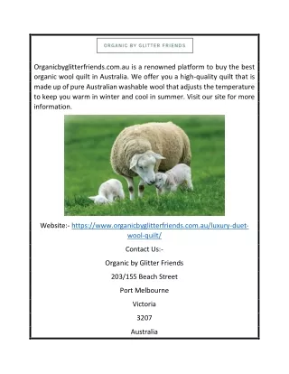 Organic Wool Quilt | Organicbyglitterfriends.com.au