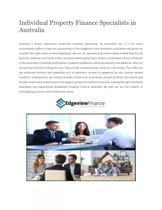 Commercial Lending Specialist in Australia | Edgeviewfinance.com.au