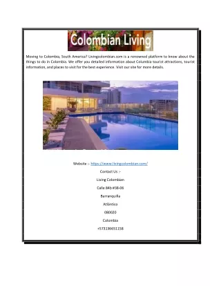 Colombia Tourist Information Online | Livingcolombian.com