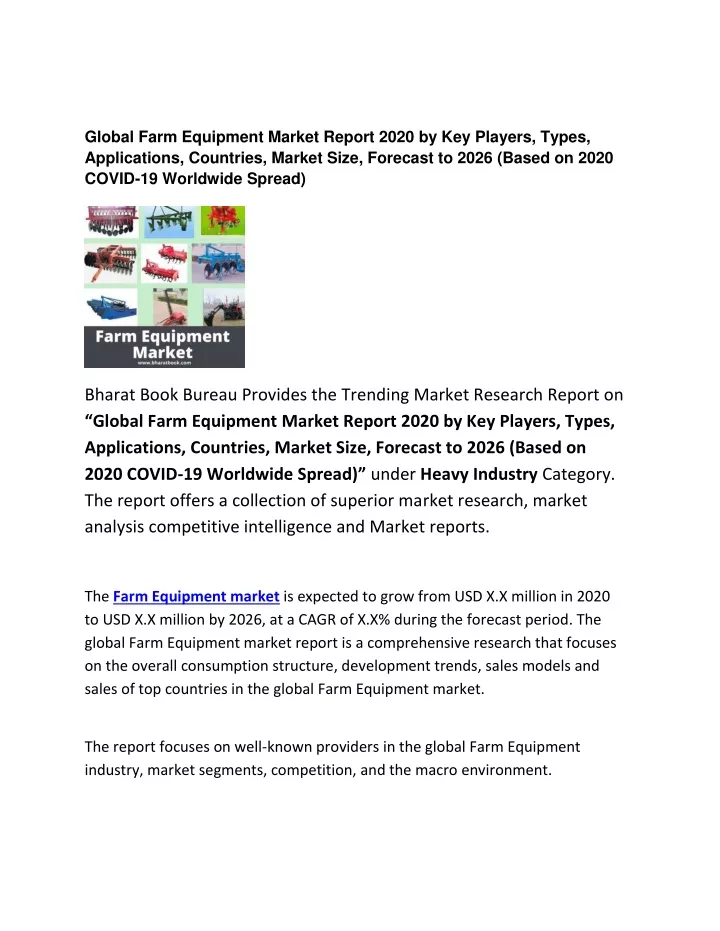 global farm equipment market report 2020