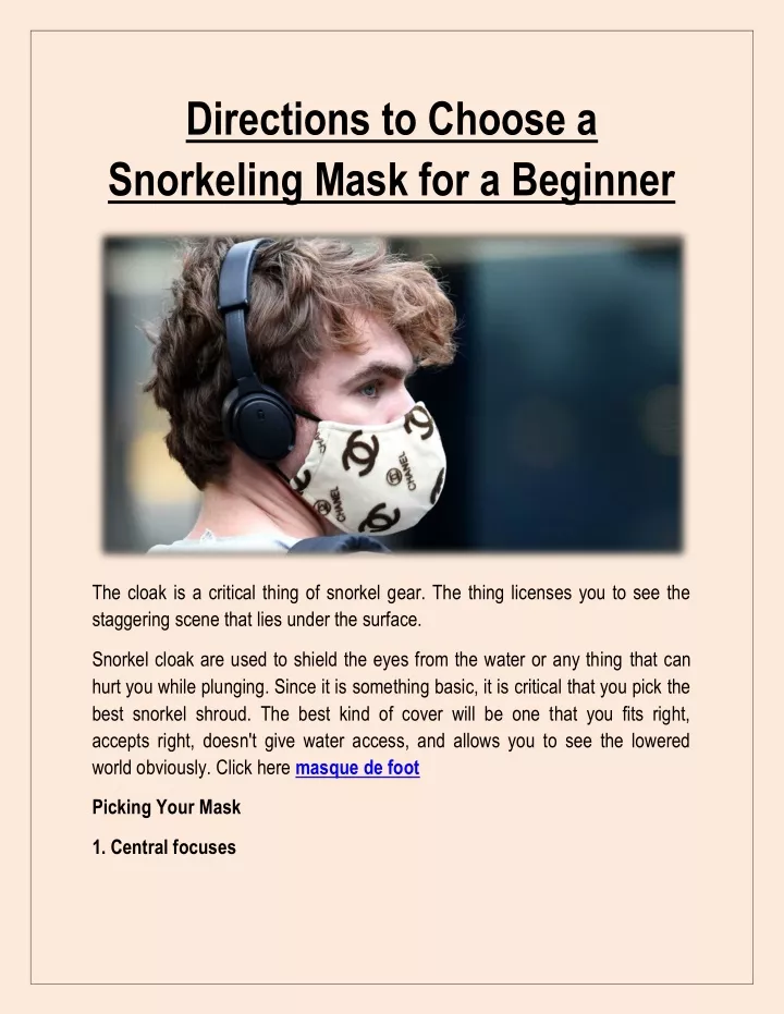 directions to choose a snorkeling mask